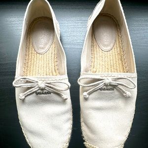 Coach RAE Cream Suede Espadrille Flats Size 6